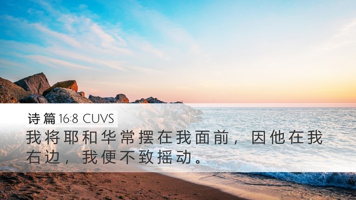 诗 篇 16:8 CUVS Bible Verse Image