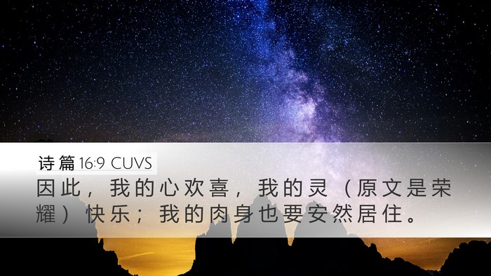 诗 篇 16:9 CUVS Bible Verse Image