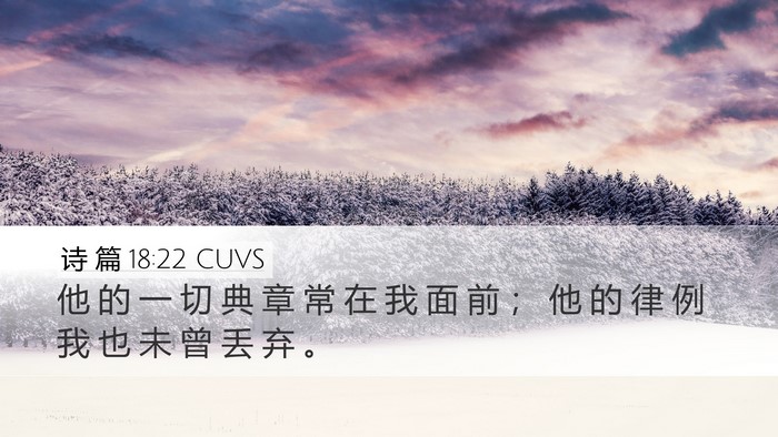诗 篇 18:22 CUVS Desktop Wallpaper - 他 的 一 切 典 章 常 在 我 面 前 ； - Desktop Bible Verse Wallpaper