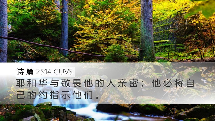 诗 篇 25:14 CUVS Bible Verse Image