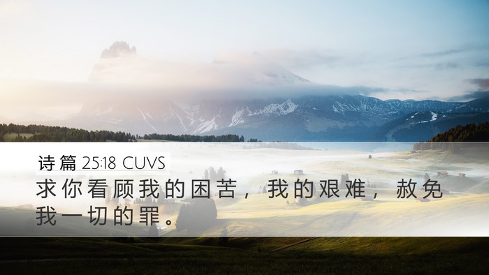 诗 篇 25:18 CUVS Bible Verse Image