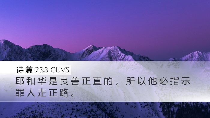 诗 篇 25:8 CUVS Bible Verse Image