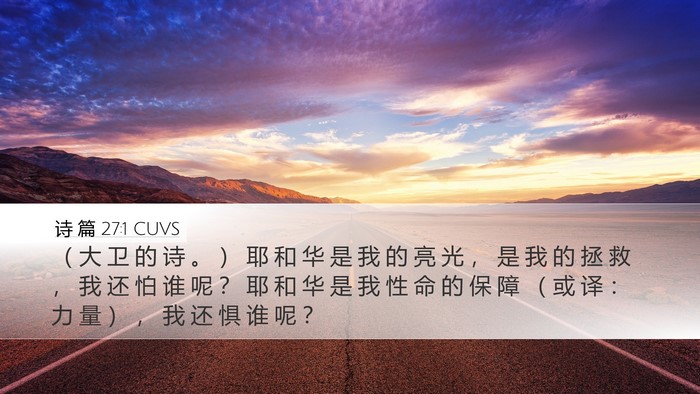 诗 篇 27:1 CUVS Bible Verse Image
