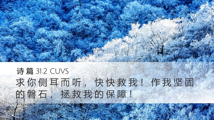 诗 篇 31:2 CUVS Desktop Wallpaper - 求 你 侧 耳 而 听 ， 快 快 救 我 ！ - Desktop Bible Verse Wallpaper