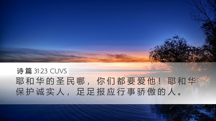 诗 篇 31:23 CUVS Bible Verse Image