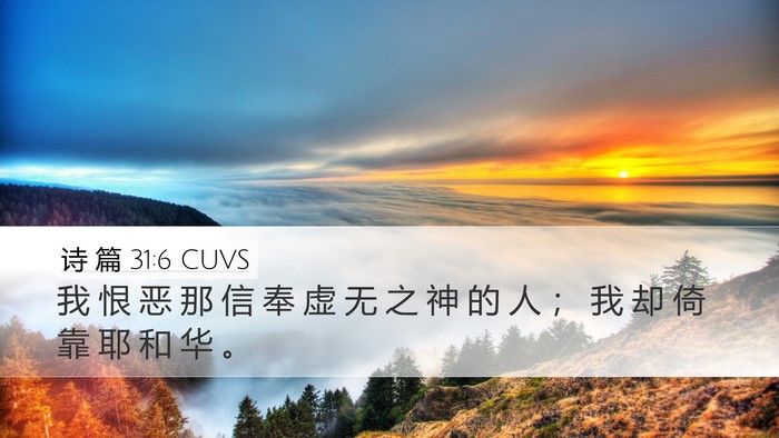 诗 篇 31:6 CUVS Bible Verse Image
