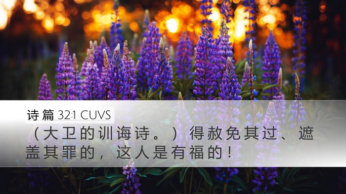 诗 篇 32:1 CUVS Bible Verse Image