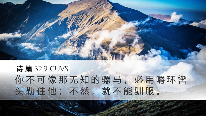 诗 篇 32:9 CUVS Desktop Wallpaper - 你 不 可 像 那 无 知 的 骡 马 ， 必 - Desktop Bible Verse Wallpaper