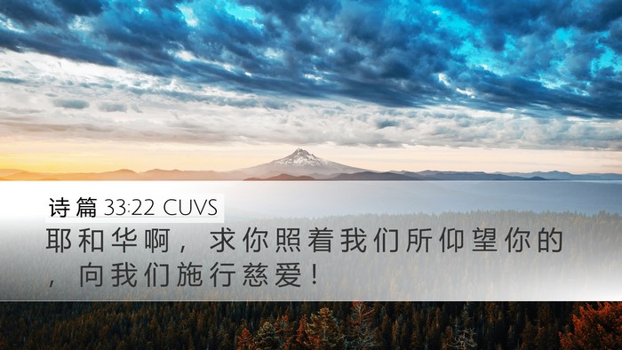 诗 篇 33:22 CUVS Bible Verse Image