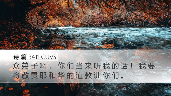 诗 篇 34:11 CUVS Bible Verse Image