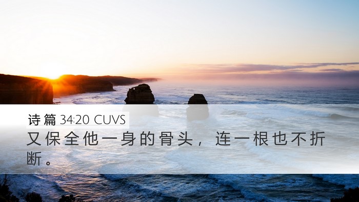 诗 篇 34:20 CUVS Bible Verse Image