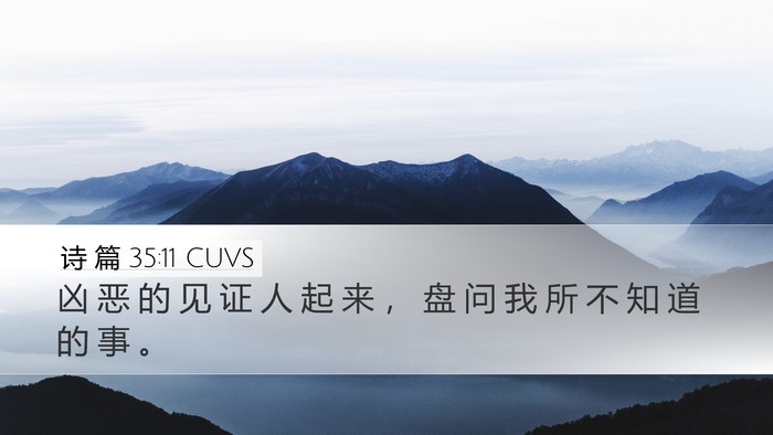 诗 篇 35:11 CUVS Bible Verse Image