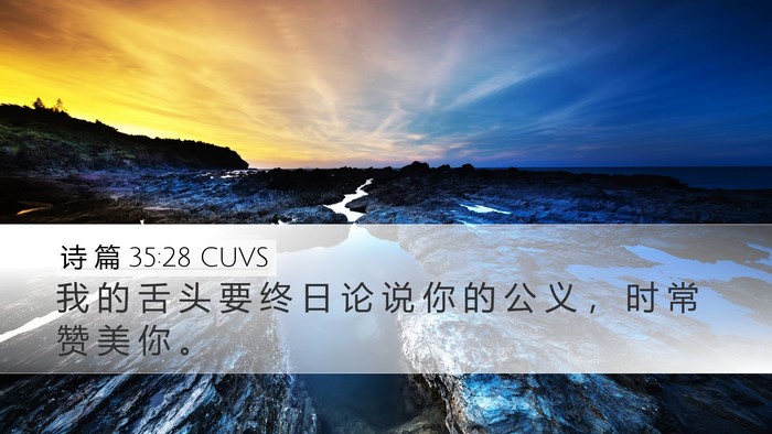 诗 篇 35:28 CUVS Bible Verse Image