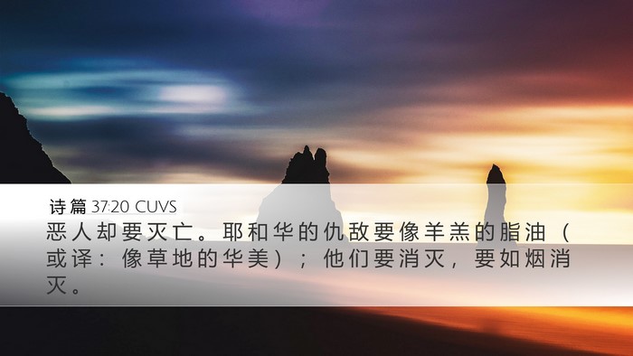 诗 篇 37:20 CUVS Bible Verse Image