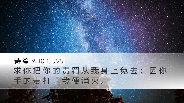 诗 篇 39:10 CUVS Bible Verse Image