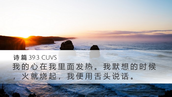 诗 篇 39:3 CUVS Bible Verse Image