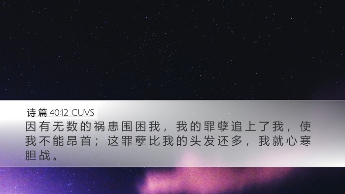 诗 篇 40:12 CUVS Bible Verse Image