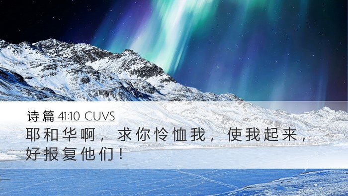 诗 篇 41:10 CUVS Desktop Wallpaper - 耶 和 华 啊 ， 求 你 怜 恤 我 ， 使 - Desktop Bible Verse Wallpaper