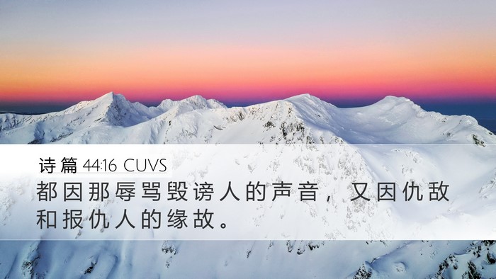 诗 篇 44:16 CUVS Bible Verse Image