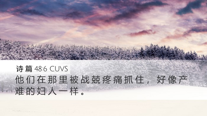 诗 篇 48:6 CUVS Desktop Wallpaper - 他 们 在 那 里 被 战 兢 疼 痛 抓 住 - Desktop Bible Verse Wallpaper