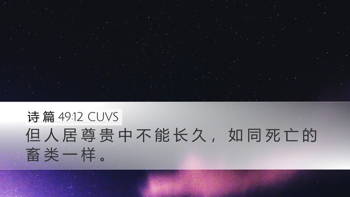 诗 篇 49:12 CUVS Bible Verse Image
