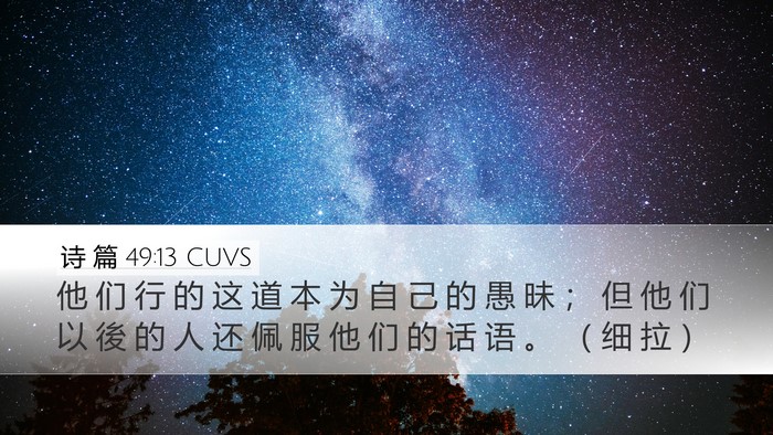 诗 篇 49:13 CUVS Desktop Wallpaper - 他 们 行 的 这 道 本 为 自 己 的 愚 - Desktop Bible Verse Wallpaper