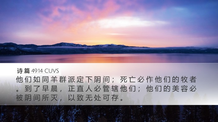 诗 篇 49:14 CUVS Bible Verse Image