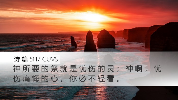 诗 篇 51:17 CUVS Bible Verse Image