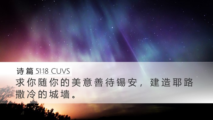 诗 篇 51:18 CUVS Desktop Wallpaper - 求 你 随 你 的 美 意 善 待 锡 安 ， - Desktop Bible Verse Wallpaper