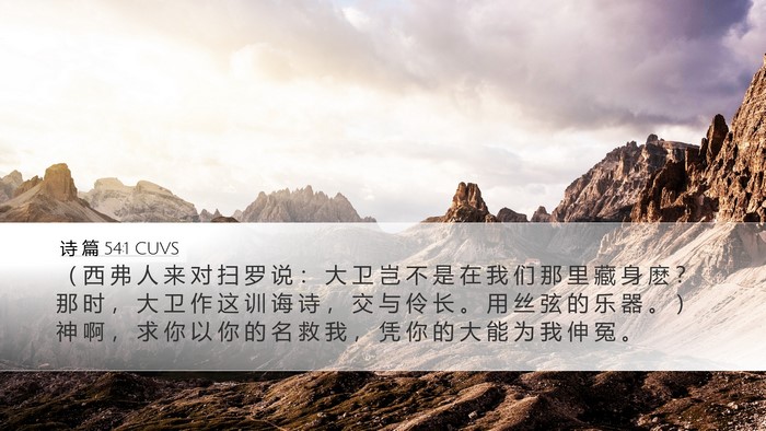 诗 篇 54:1 CUVS Bible Verse Image