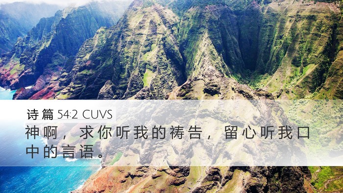 诗 篇 54:2 CUVS Desktop Wallpaper - 神 啊 ， 求 你 听 我 的 祷 告 ， 留 - Desktop Bible Verse Wallpaper