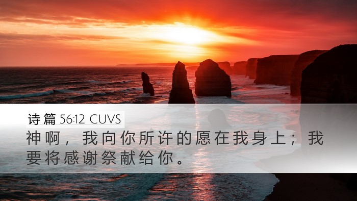 诗 篇 56:12 CUVS Bible Verse Image