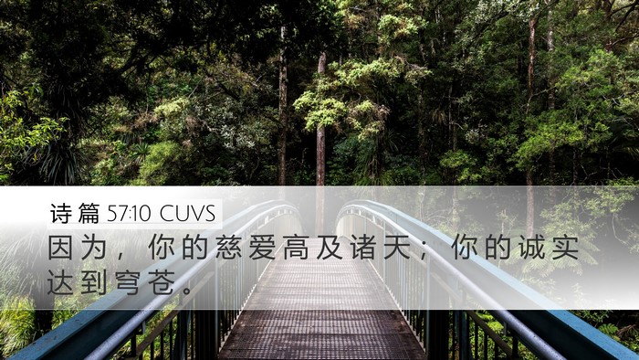 诗 篇 57:10 CUVS Bible Verse Image