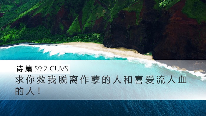诗 篇 59:2 CUVS Bible Verse Image