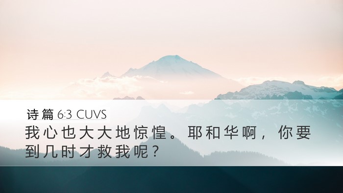 诗 篇 6:3 CUVS Desktop Wallpaper - 我 心 也 大 大 地 惊 惶 。 耶 和 华 - Desktop Bible Verse Wallpaper