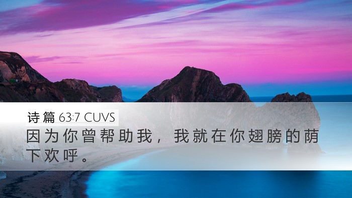 诗 篇 63:7 CUVS Bible Verse Image