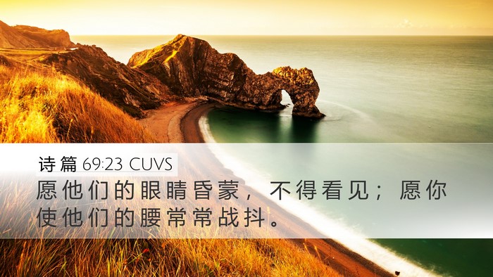 诗 篇 69:23 CUVS Desktop Wallpaper - 愿 他 们 的 眼 睛 昏 蒙 ， 不 得 看 - Desktop Bible Verse Wallpaper