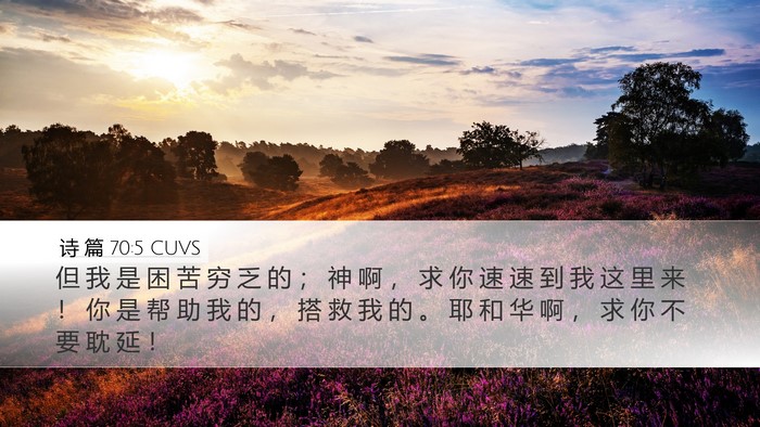 诗 篇 70:5 CUVS Desktop Wallpaper - 但 我 是 困 苦 穷 乏 的 ； 神 啊 ， - Desktop Bible Verse Wallpaper