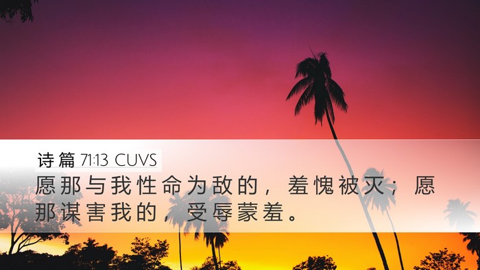诗 篇 71:13 CUVS Bible Verse Image