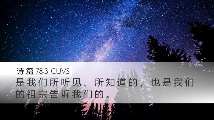 诗 篇 78:3 CUVS Bible Verse Image
