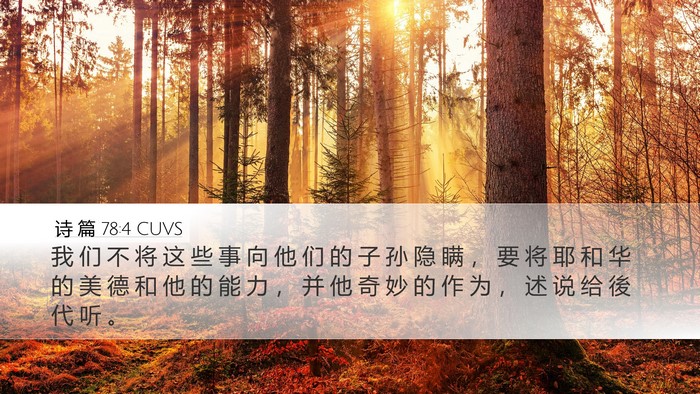 诗 篇 78:4 CUVS Bible Verse Image