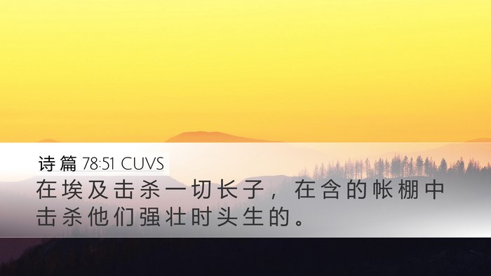诗 篇 78:51 CUVS Bible Verse Image