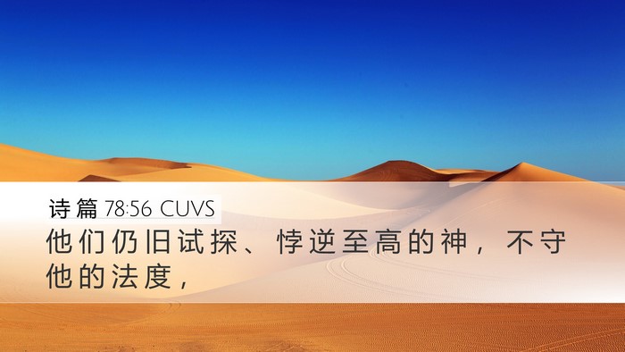 诗 篇 78:56 CUVS Bible Verse Image