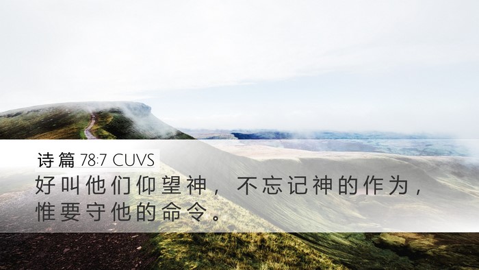 诗 篇 78:7 CUVS Desktop Wallpaper - 好 叫 他 们 仰 望 神 ， 不 忘 记 神 - Desktop Bible Verse Wallpaper