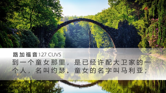 路 加 福 音 1:27 CUVS Desktop Wallpaper - 到 一 个 童 女 那 里 ， 是 已 经 许 - Desktop Bible Verse Wallpaper