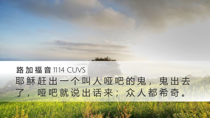 路 加 福 音 11:14 CUVS Bible Verse Image