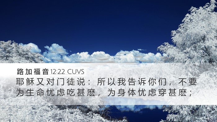 路 加 福 音 12:22 CUVS Bible Verse Image