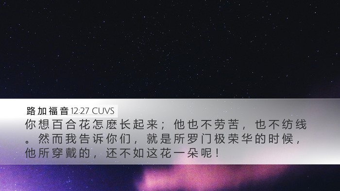 路 加 福 音 12:27 CUVS Bible Verse Image