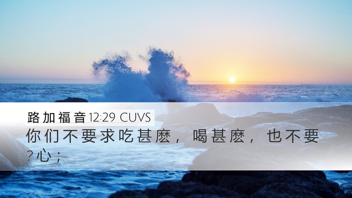 路 加 福 音 12:29 CUVS Bible Verse Image