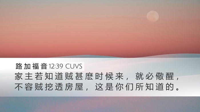 路 加 福 音 12:39 CUVS Bible Verse Image